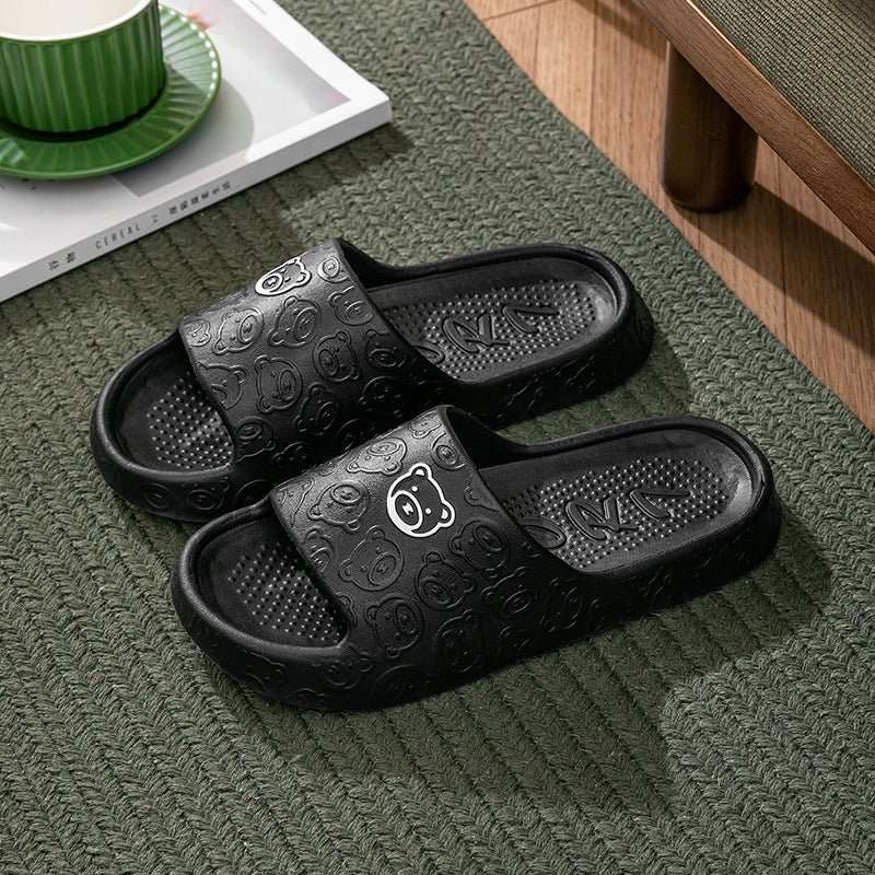 Cute Bear Slippers Indoor Non - slip Thick Soles Floor Bedroom Bathroom Slippers For Women Men Fashion House Shoes Summer - AMIR BAGS INDIA PRIVATE LIMITED