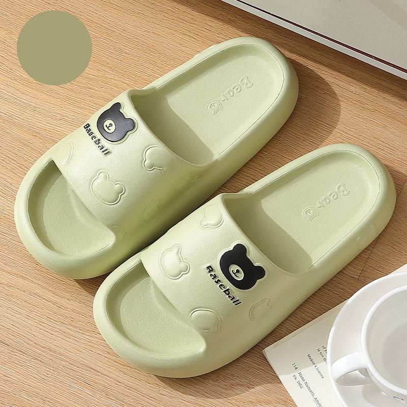 Cute Cartoon Bear Slippers For Women Summer Indoor Thick - soled Non - slip Floor Bathroom Home Slippers Men House Shoes - AMIR BAGS INDIA PRIVATE LIMITED