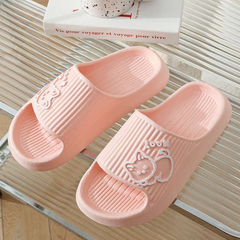 Cute Cat Slippers Summer Women Home Shoes Bath Thick Platform Non - Slip Slides Indoor Outdoor - AMIR BAGS INDIA PRIVATE LIMITED