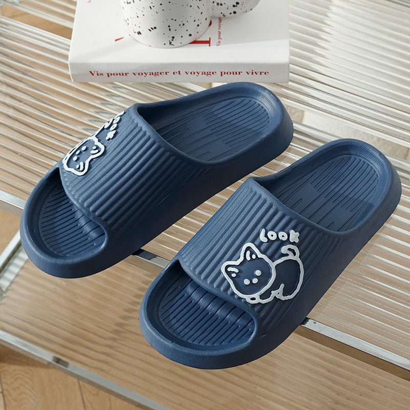 Cute Cat Slippers Summer Women Home Shoes Bath Thick Platform Non - Slip Slides Indoor Outdoor - AMIR BAGS INDIA PRIVATE LIMITED