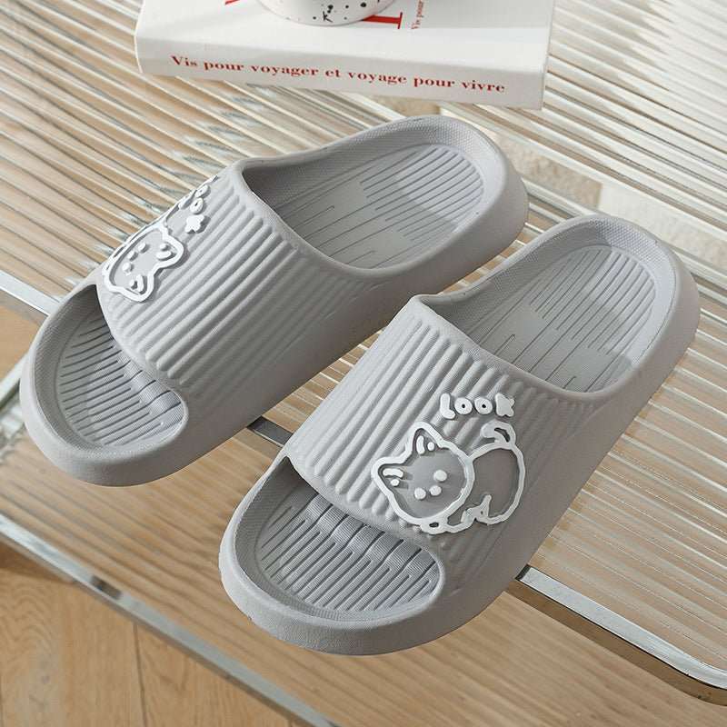 Cute Cat Slippers Summer Women Home Shoes Bath Thick Platform Non - Slip Slides Indoor Outdoor - AMIR BAGS INDIA PRIVATE LIMITED