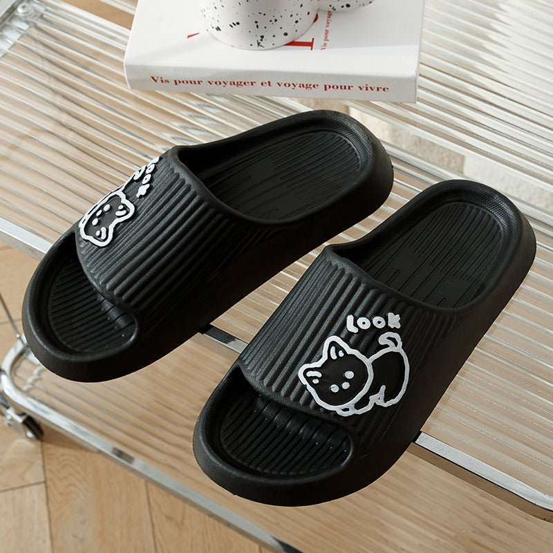 Cute Cat Slippers Summer Women Home Shoes Bath Thick Platform Non - Slip Slides Indoor Outdoor - AMIR BAGS INDIA PRIVATE LIMITED