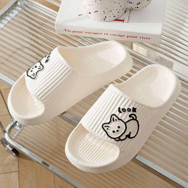 Cute Cat Slippers Summer Women Home Shoes Bath Thick Platform Non - Slip Slides Indoor Outdoor - AMIR BAGS INDIA PRIVATE LIMITED