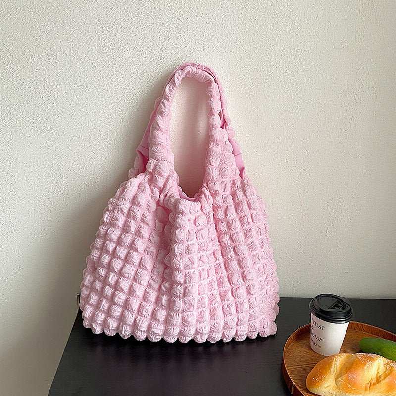 Cute Pleated Puff Shouder Bag Women Large - capacity Cloud Armpit Bag Winter Fashion Handbags Girls - AMIR BAGS INDIA PRIVATE LIMITED