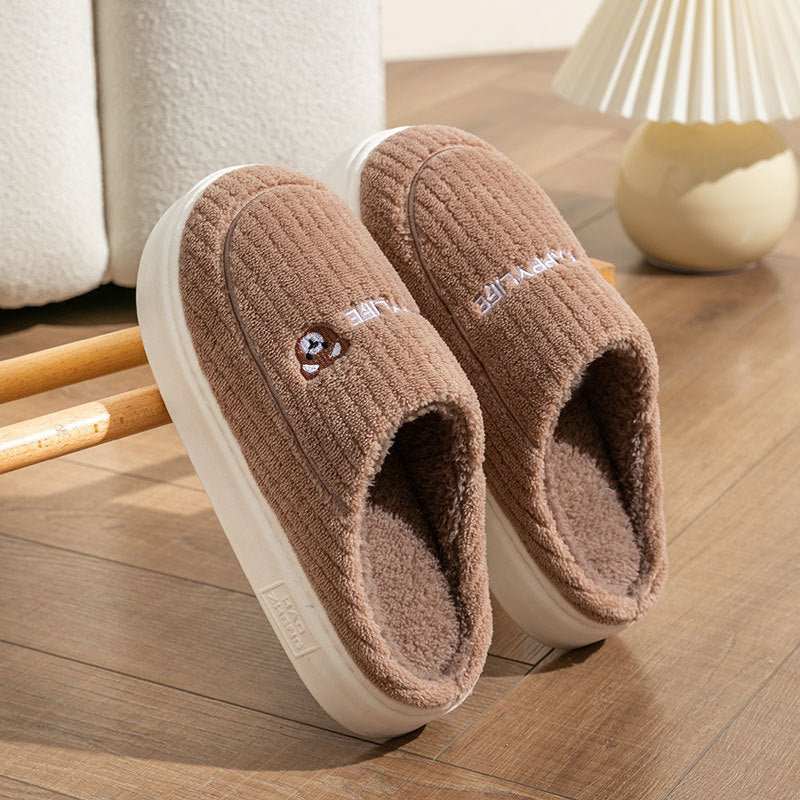 Cute Rabbit Slippers Winter Warm Home Shoes Non Slip Plush Bedroom Slippers - AMIR BAGS INDIA PRIVATE LIMITED
