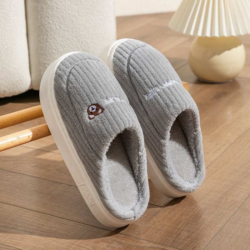Cute Rabbit Slippers Winter Warm Home Shoes Non Slip Plush Bedroom Slippers - AMIR BAGS INDIA PRIVATE LIMITED