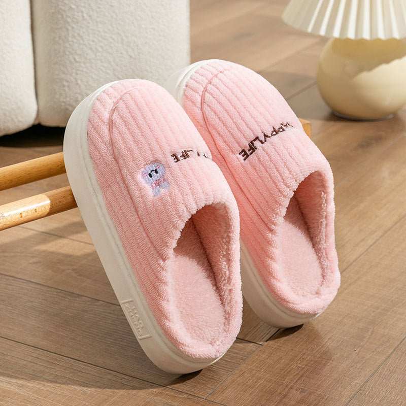 Cute Rabbit Slippers Winter Warm Home Shoes Non Slip Plush Bedroom Slippers - AMIR BAGS INDIA PRIVATE LIMITED