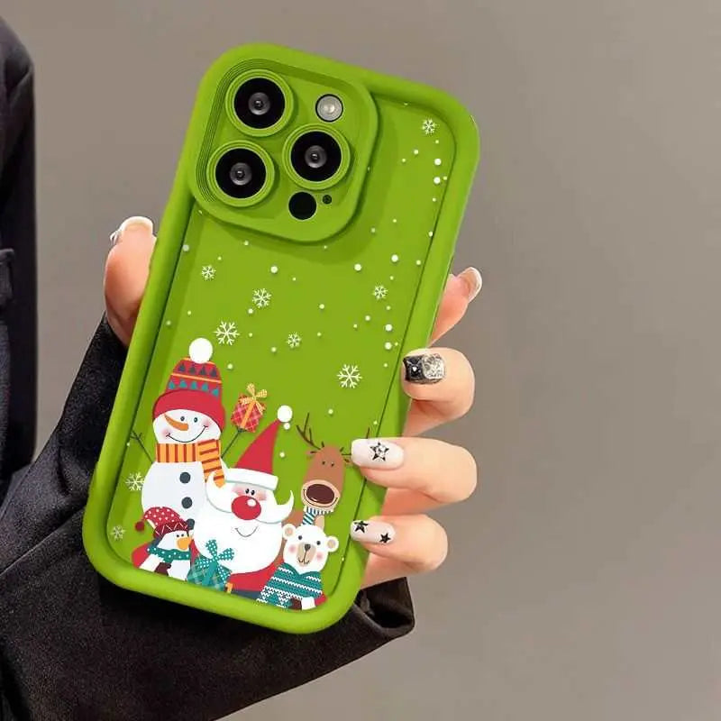 Cute Santa Claus Phone Case Frosted Advanced Christmas Pattern Case For Phone Shockproof Soft Silicone Phone Cover - AMIR BAGS INDIA PRIVATE LIMITED