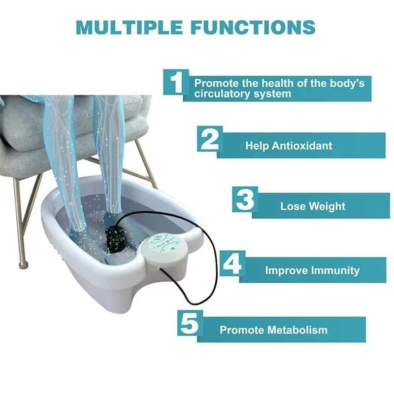 Detox Ionic Foot Spa Bath Massager Electric Mini Footbath Cleanse Machines Vibrating Whirlpool Care Arrays Aqua Health Therapy - AMIR BAGS INDIA PRIVATE LIMITED