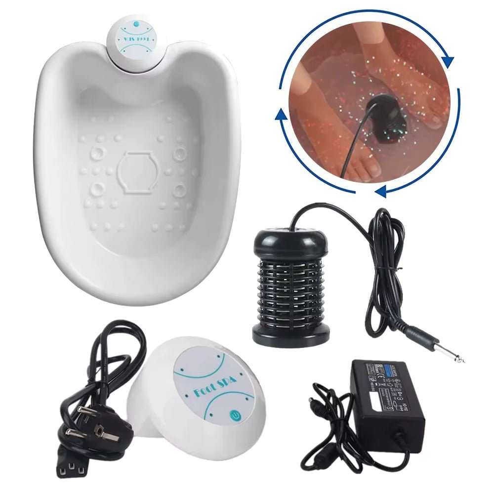 Detox Ionic Foot Spa Bath Massager Electric Mini Footbath Cleanse Machines Vibrating Whirlpool Care Arrays Aqua Health Therapy - AMIR BAGS INDIA PRIVATE LIMITED