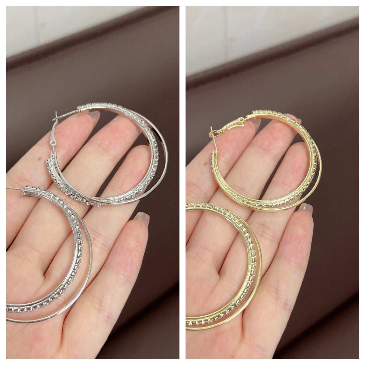 Diamond Simple Bracelet Eardrop Earring Korean Simple Temperamental - AMIR BAGS INDIA PRIVATE LIMITED