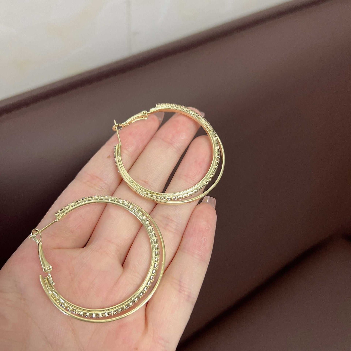 Diamond Simple Bracelet Eardrop Earring Korean Simple Temperamental - AMIR BAGS INDIA PRIVATE LIMITED