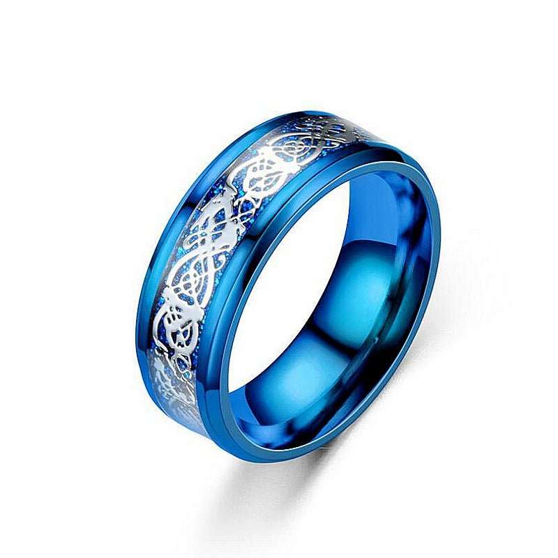 Dragon Pattern Rings Men Stainless Steel Ring Jewelry - AMIR BAGS INDIA PRIVATE LIMITED