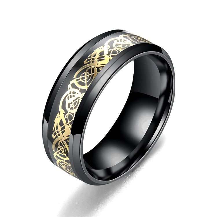Dragon Pattern Rings Men Stainless Steel Ring Jewelry - AMIR BAGS INDIA PRIVATE LIMITED