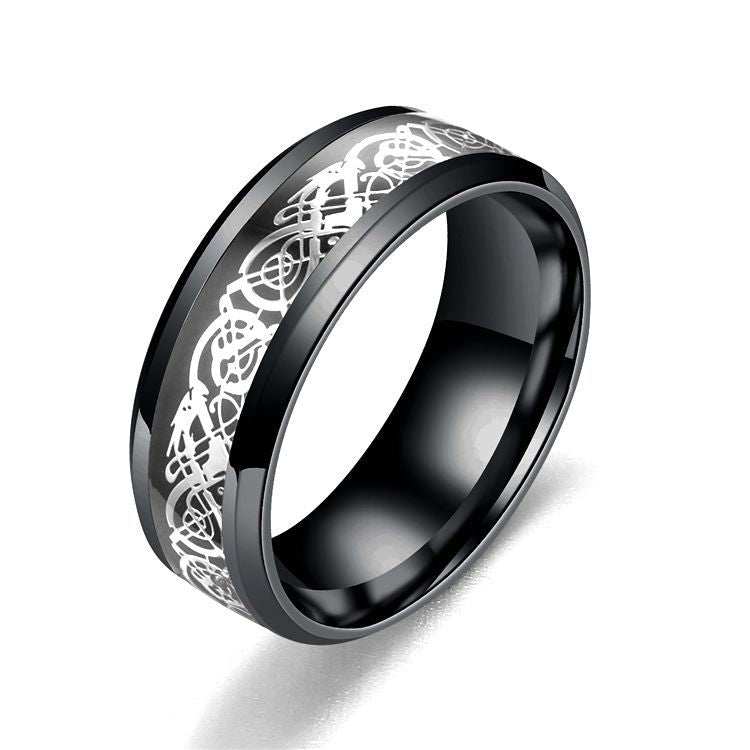 Dragon Pattern Rings Men Stainless Steel Ring Jewelry - AMIR BAGS INDIA PRIVATE LIMITED