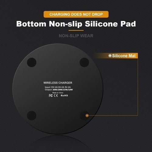 Dragon W9 30W Wireless Charging Pad - AMIR BAGS INDIA PRIVATE LIMITED