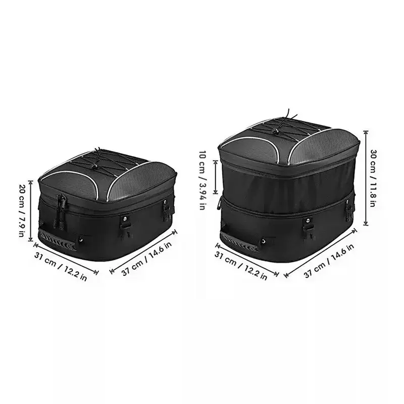Durable Motorcycle Back Seat Storage Bag, 30L Helmet - Luggage Expandable Backpack For Travel - AMIR BAGS INDIA PRIVATE LIMITED