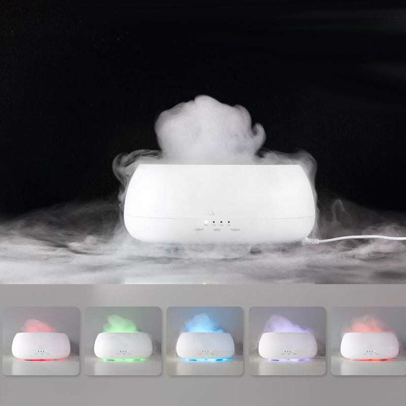 HOMEFISH Aroma Diffuser white ultrasonic humidifier with 500ml capacity and colorful LED lights releasing mist