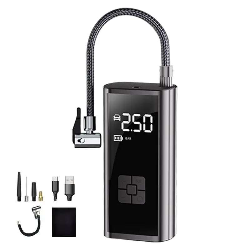 Electric Air Compressor Portable Tire Inflator Digital Automobiles Tire Pump LED Lighting Design Precise Inflation Outdoor Use - AMIR BAGS INDIA PRIVATE LIMITED