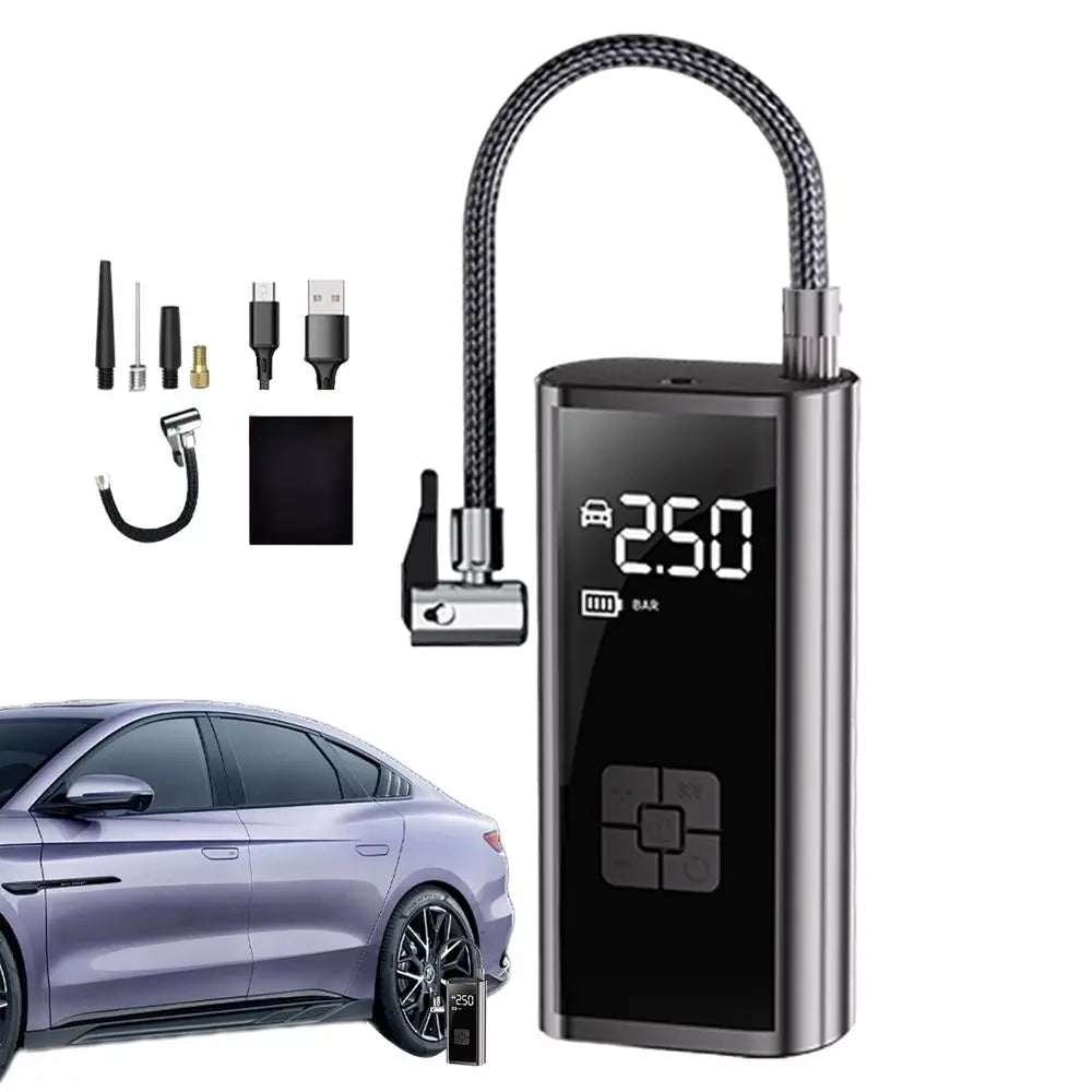 Electric Air Compressor Portable Tire Inflator Digital Automobiles Tire Pump LED Lighting Design Precise Inflation Outdoor Use - AMIR BAGS INDIA PRIVATE LIMITED