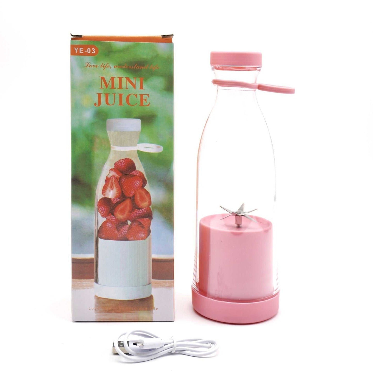 Electric USB Wine Bottle Juicer Cup 6 - leaf Cutter Head Household - AMIR BAGS INDIA PRIVATE LIMITED