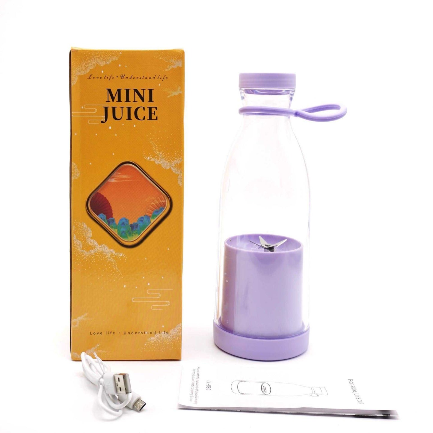 Electric USB Wine Bottle Juicer Cup 6 - leaf Cutter Head Household - AMIR BAGS INDIA PRIVATE LIMITED