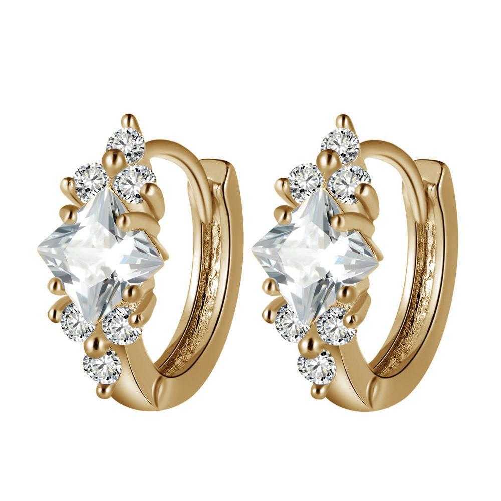 European And American Personalized Square Zircon Earrings - AMIR BAGS INDIA PRIVATE LIMITED