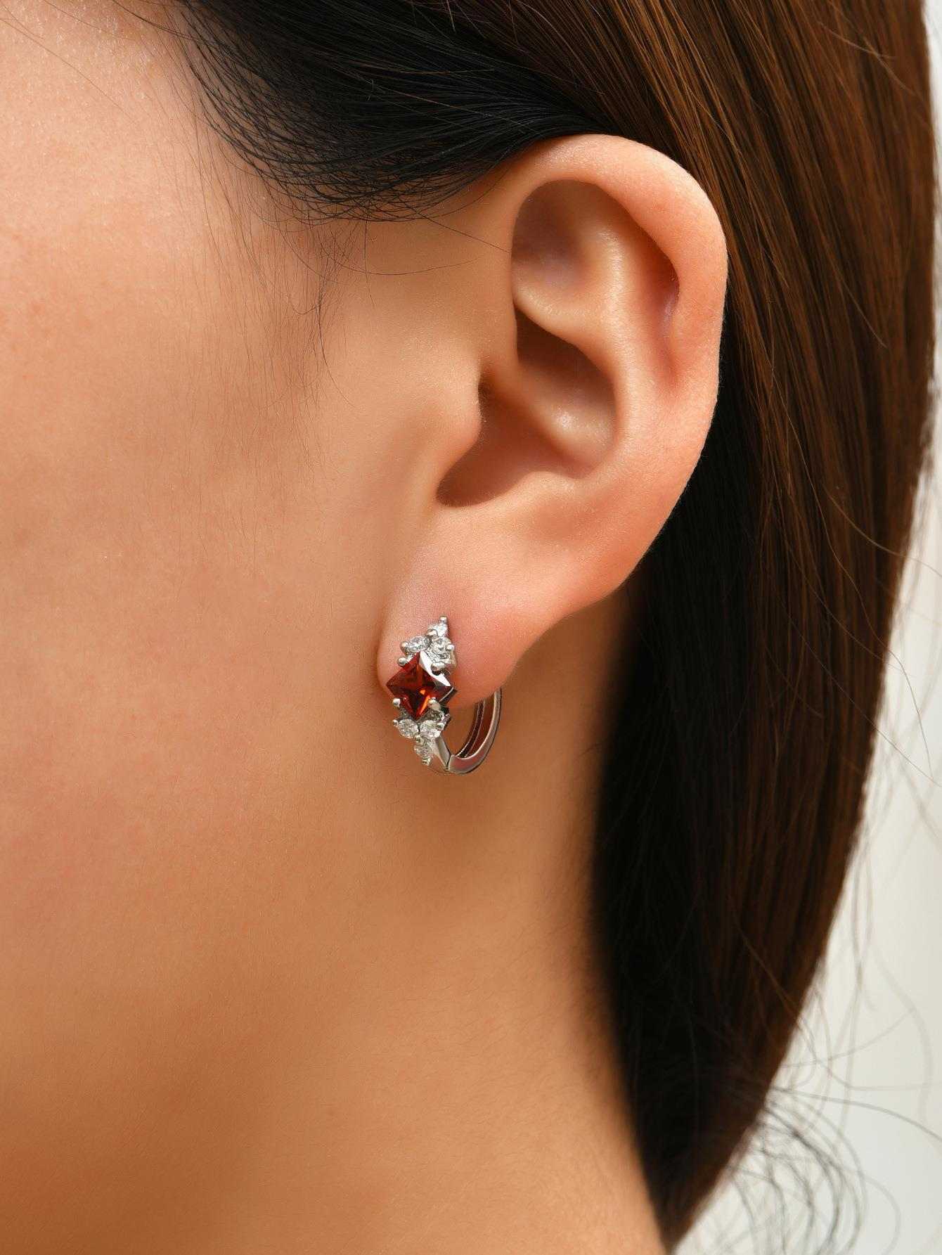 European And American Personalized Square Zircon Earrings - AMIR BAGS INDIA PRIVATE LIMITED