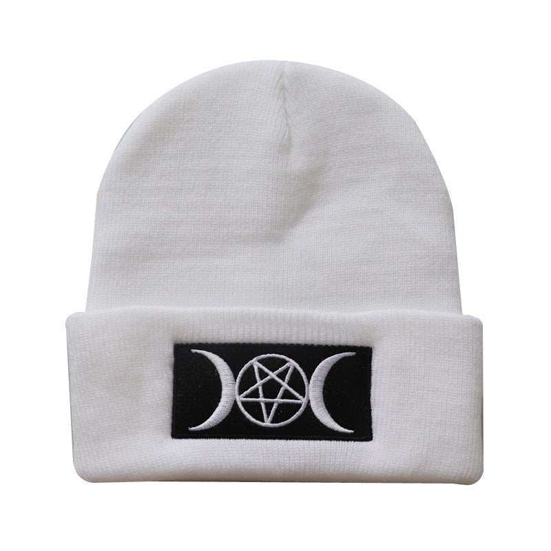 European and American Star Trend GOTH Beanie Embroidery Knitted Hat - AMIR BAGS INDIA PRIVATE LIMITED
