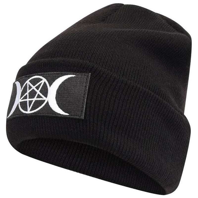 European and American Star Trend GOTH Beanie Embroidery Knitted Hat - AMIR BAGS INDIA PRIVATE LIMITED