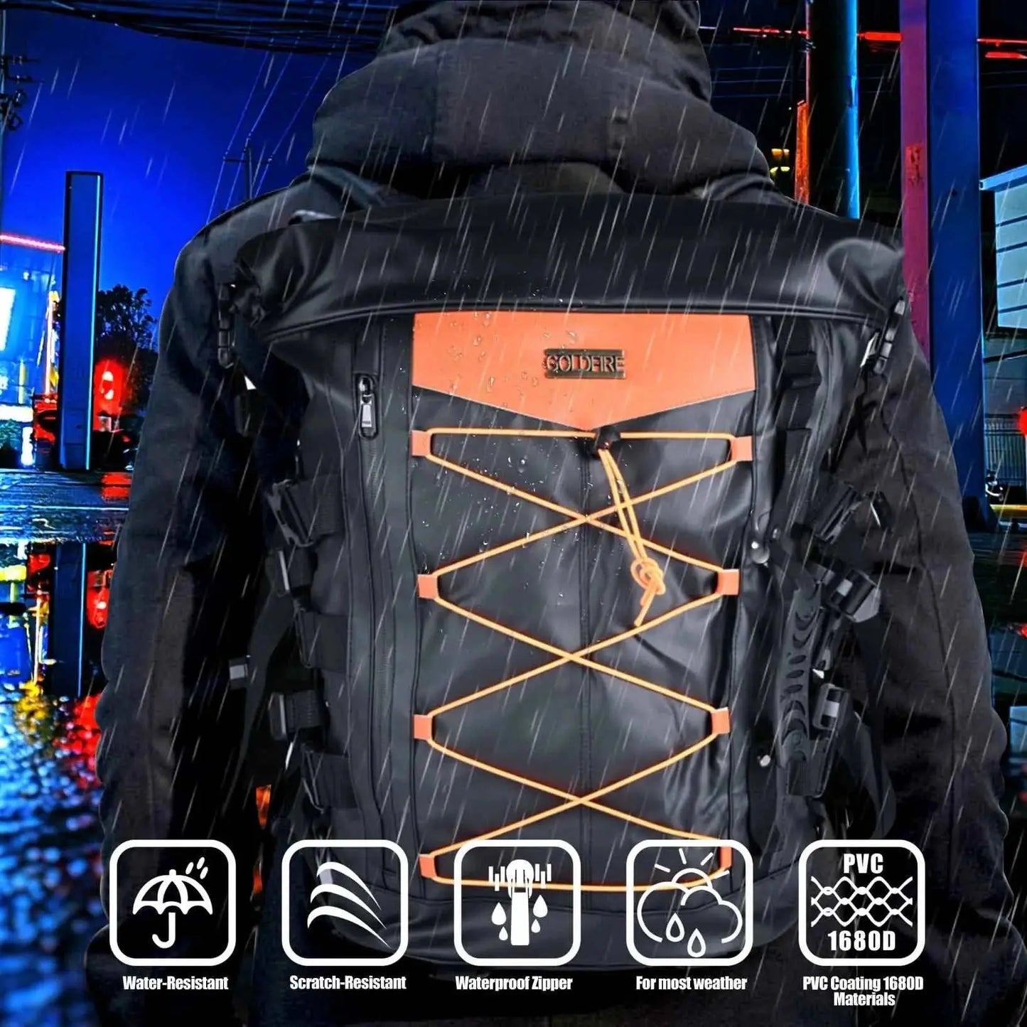Expandable Motorcycle Tail Bag Travel Luggage Sissy Bar Bag Weather Resistant Tail Duffle Bag Gear Backpack with Sissy Bar Strap - AMIR BAGS INDIA PRIVATE LIMITED