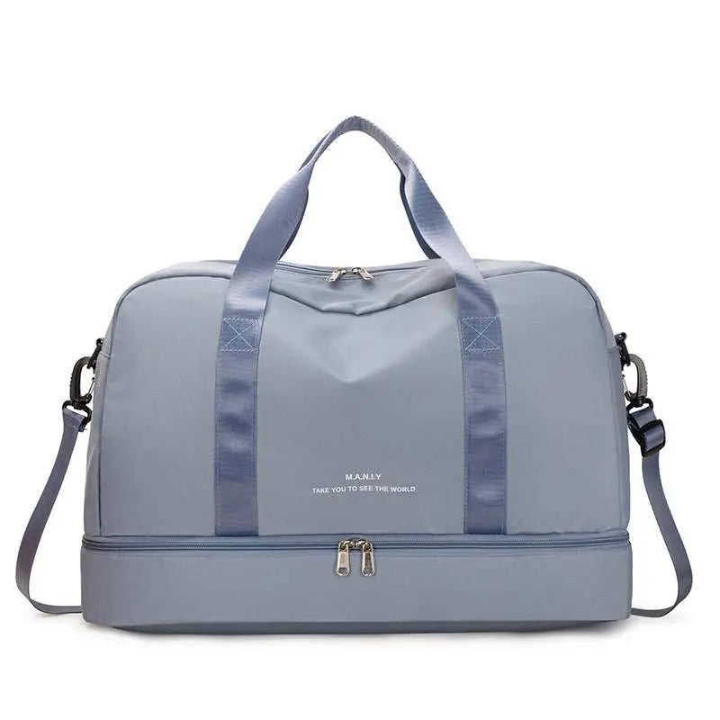 Expandable Travel Bags Dry And Wet Separation Sports Fitness Handbag Women's Large Capacity Totes For Weekend Overnight Shoulder Bag - AMIR BAGS INDIA PRIVATE LIMITED