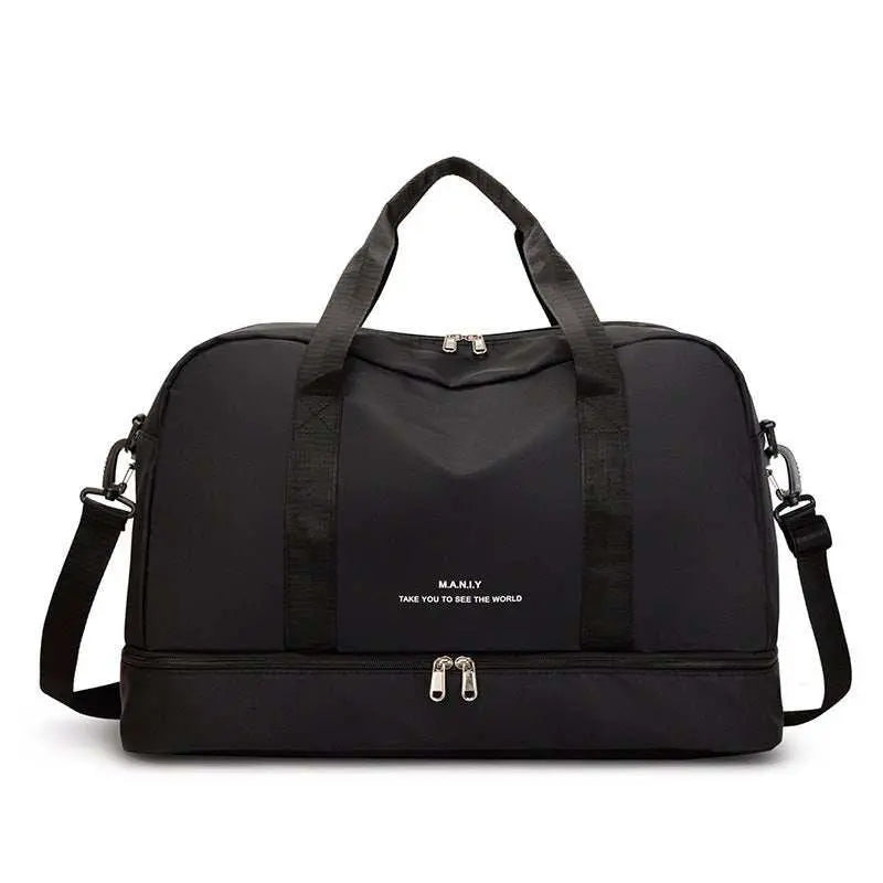 Expandable Travel Bags Dry And Wet Separation Sports Fitness Handbag Women's Large Capacity Totes For Weekend Overnight Shoulder Bag - AMIR BAGS INDIA PRIVATE LIMITED