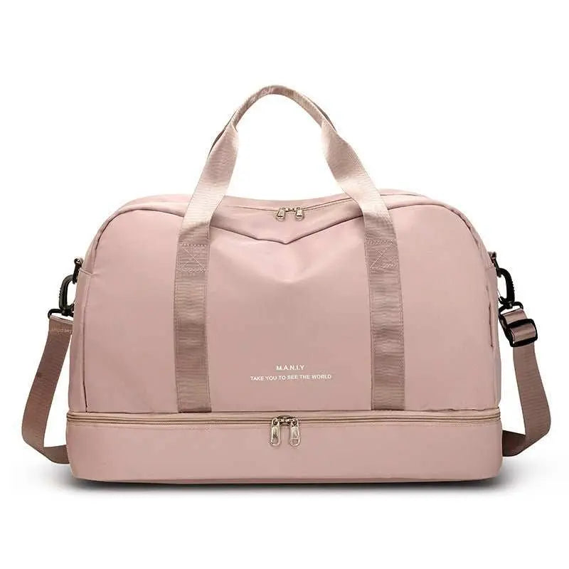Expandable Travel Bags Dry And Wet Separation Sports Fitness Handbag Women's Large Capacity Totes For Weekend Overnight Shoulder Bag - AMIR BAGS INDIA PRIVATE LIMITED