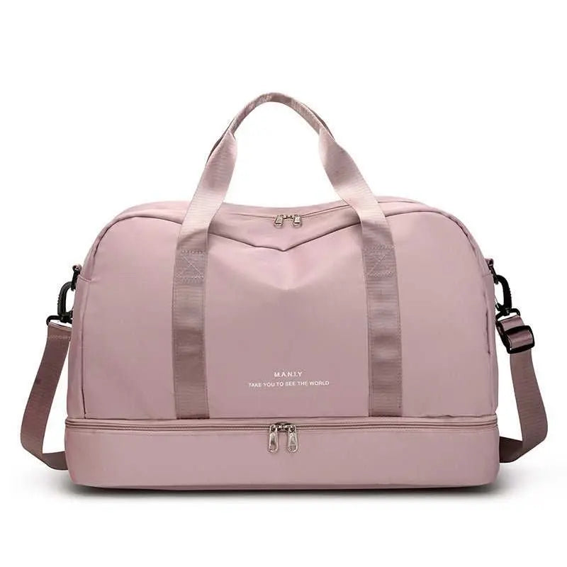 Expandable Travel Bags Dry And Wet Separation Sports Fitness Handbag Women's Large Capacity Totes For Weekend Overnight Shoulder Bag - AMIR BAGS INDIA PRIVATE LIMITED