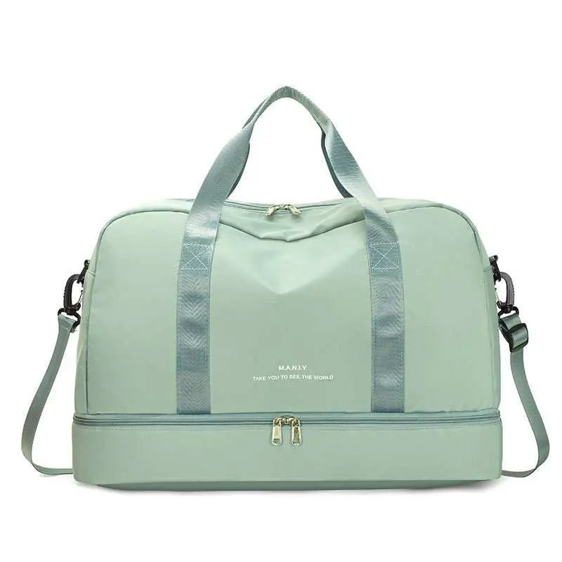 Expandable Travel Bags Dry And Wet Separation Sports Fitness Handbag Women's Large Capacity Totes For Weekend Overnight Shoulder Bag - AMIR BAGS INDIA PRIVATE LIMITED
