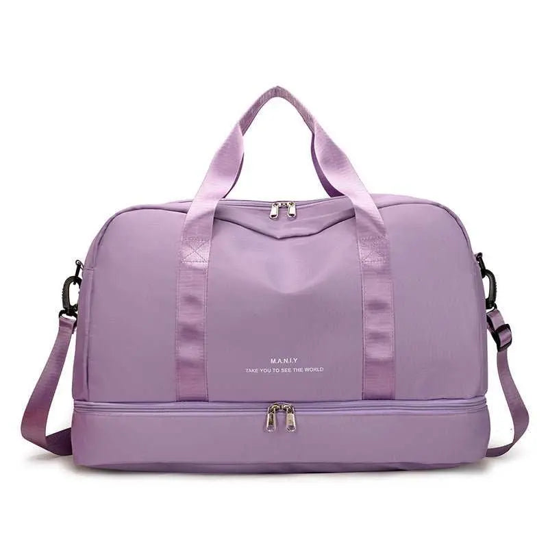 Expandable Travel Bags Dry And Wet Separation Sports Fitness Handbag Women's Large Capacity Totes For Weekend Overnight Shoulder Bag - AMIR BAGS INDIA PRIVATE LIMITED