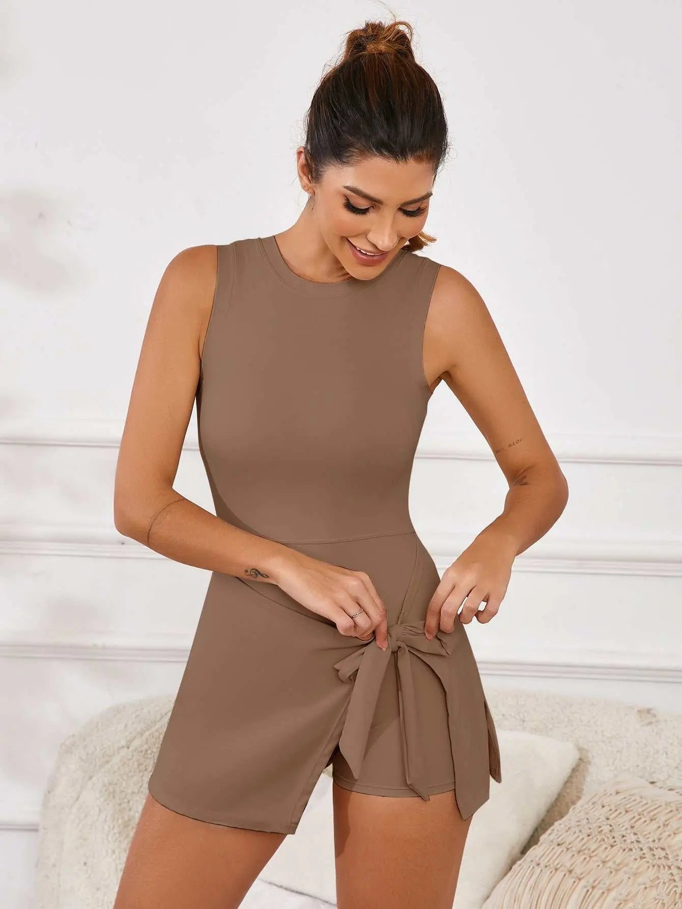 Fake Two - piece Anti - exposure Tight Exercise Fitness Yoga Tennis Skirt Sport Dress - AMIR BAGS INDIA PRIVATE LIMITED