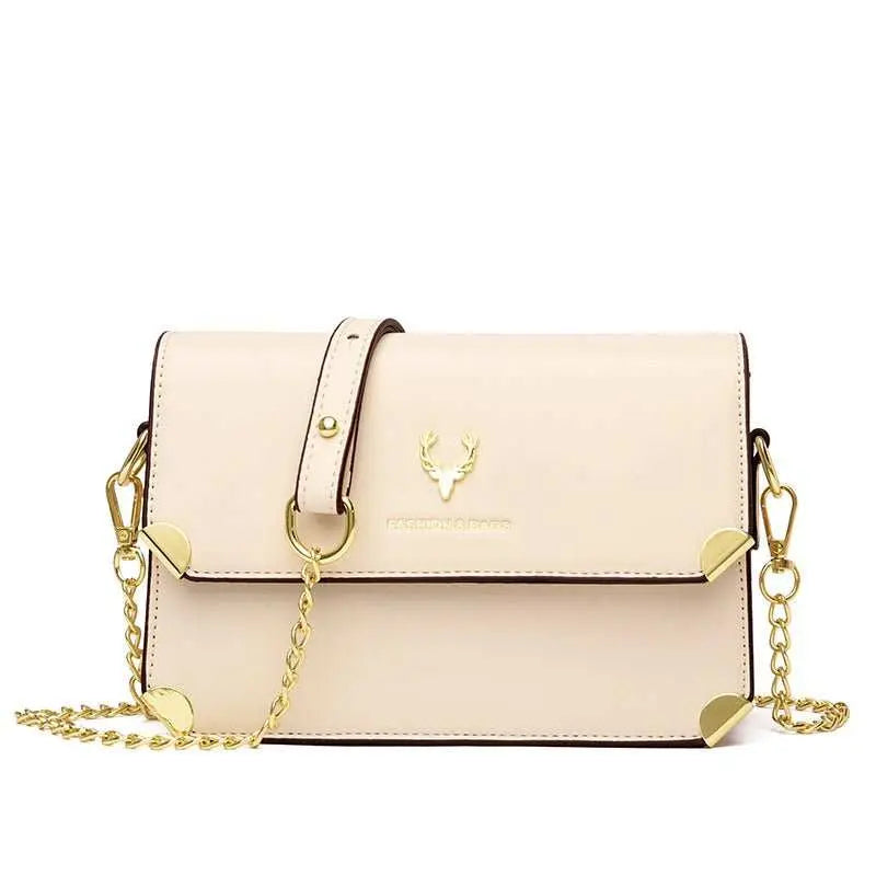 Fashion Color Contrast Deer Head Chain Crossbody Bag - AMIR BAGS INDIA PRIVATE LIMITED