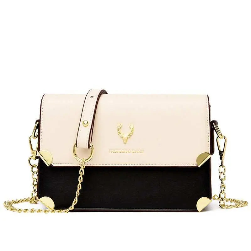 Fashion Color Contrast Deer Head Chain Crossbody Bag - AMIR BAGS INDIA PRIVATE LIMITED