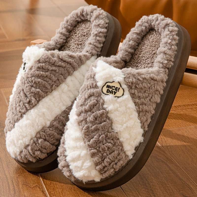 Fashion Color-matching Home Slippers Non-slip Couple House Shoes WinteOverview:Unique design, stylish and beautiful.Good material, comfortable feet.A variety of colors, any choice.Specification:Types of slippers: Toe slip slippersSole DropshipmanAMIR BAGS INDIA PRIVATE LIMITEDnull