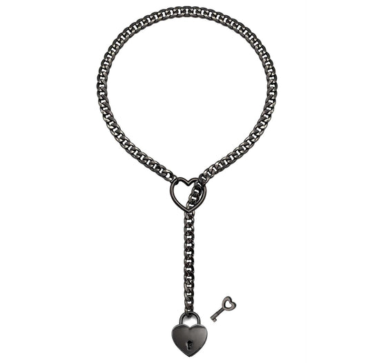 Fashion Jewelry 2024 New Slip Chain Necklace Heart O - Ring Rock Cuban Long Necklace Adjustable Heart Shaped Lock Core With Key - AMIR BAGS INDIA PRIVATE LIMITED