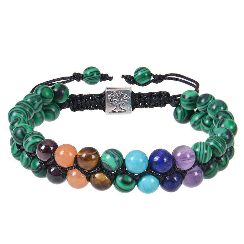 Fashion Jewelry 6mm 7 Chakra Stone Bead Yoga Meditation Bracelet Healing Crystal Double Layer Natural Gemstone Beaded Anxiety Bracelets For Women - AMIR BAGS INDIA PRIVATE LIMITED