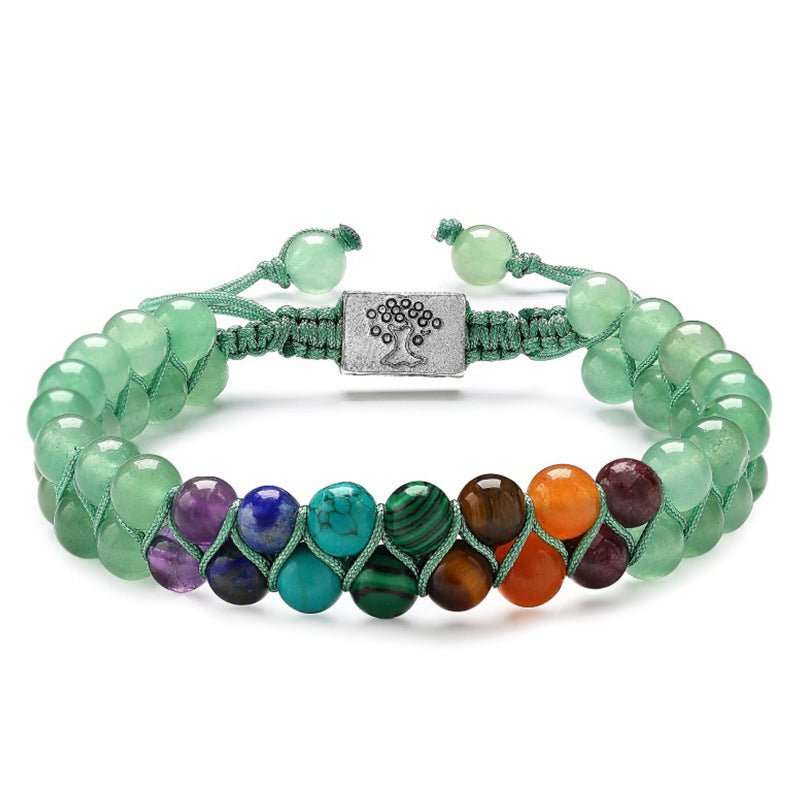 Fashion Jewelry 6mm 7 Chakra Stone Bead Yoga Meditation Bracelet Healing Crystal Double Layer Natural Gemstone Beaded Anxiety Bracelets For Women - AMIR BAGS INDIA PRIVATE LIMITED