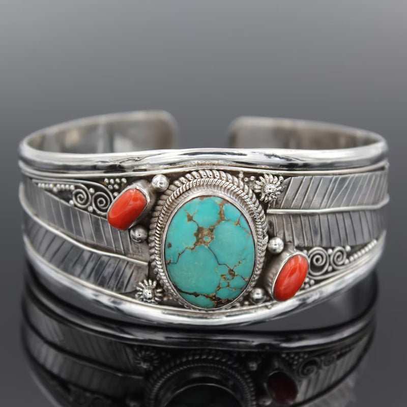 Fashion Jewelry Bohemian Style Turquoise Vintage Pattern Bracelet - AMIR BAGS INDIA PRIVATE LIMITED