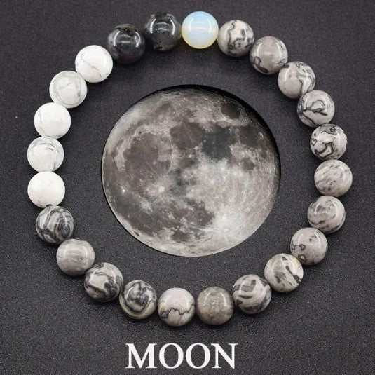 Fashion Jewelry Couples Bracelets Matte 10 Mm Stone Beads Bracelet Men Universe Energy Bangle Vintage Minimalist Elastic Jewelry Women - AMIR BAGS INDIA PRIVATE LIMITED