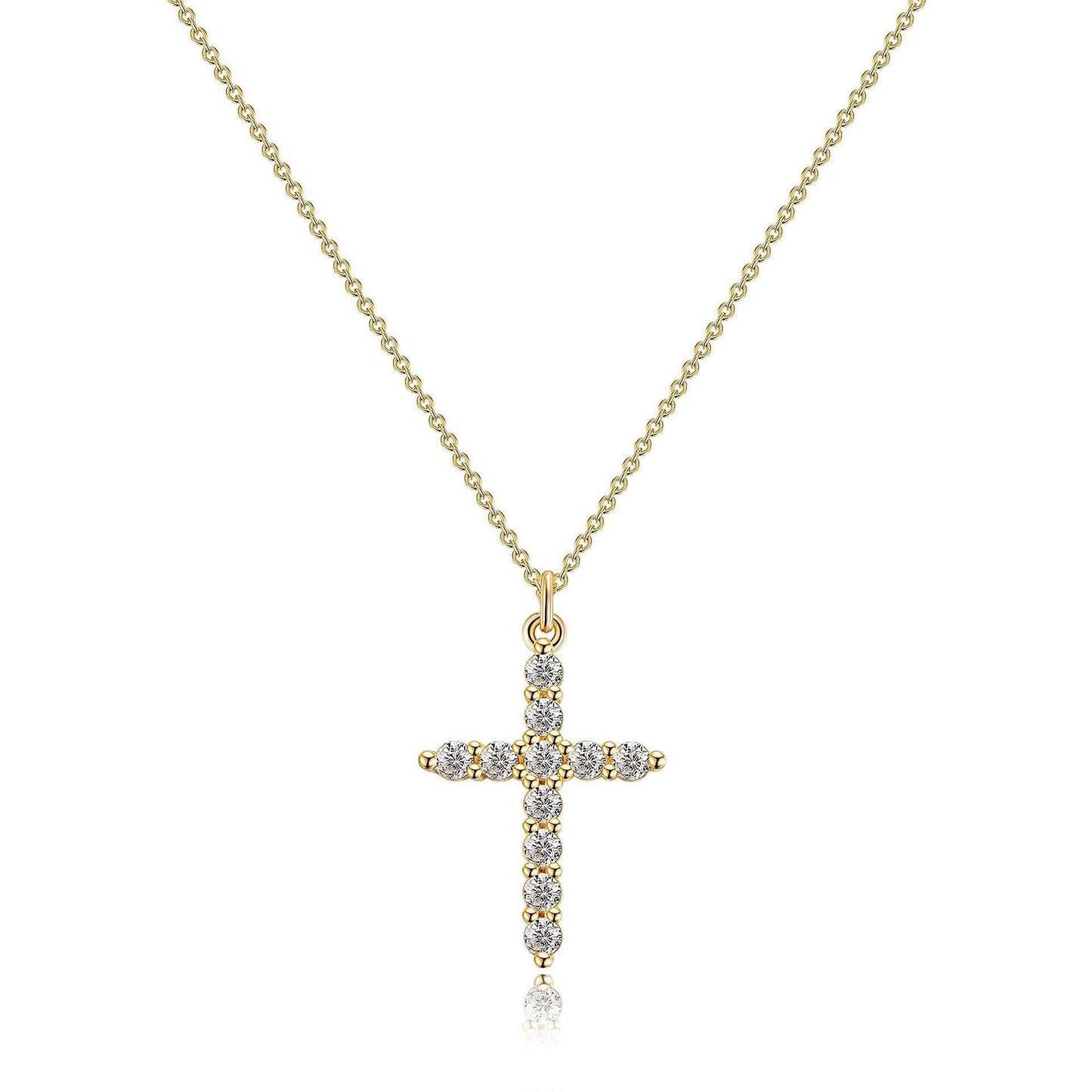 Fashion Jewelry Cross Full Diamond Crown Rotatable Necklace - AMIR BAGS INDIA PRIVATE LIMITED