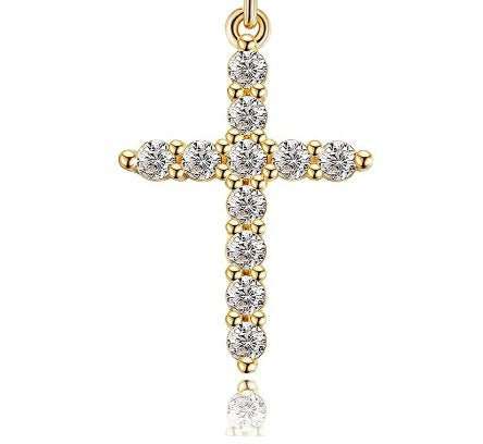 Fashion Jewelry Cross Full Diamond Crown Rotatable Necklace - AMIR BAGS INDIA PRIVATE LIMITED