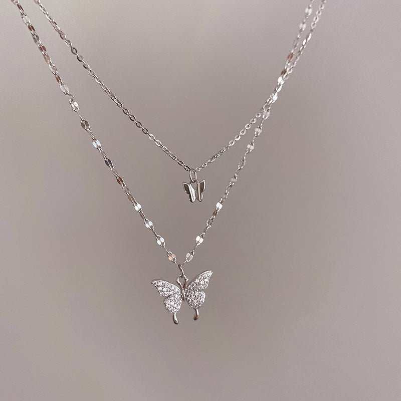 Fashion Jewelry Double Butterfly Necklace Gold Plated Butterfly Pendant Engagement Necklaces For Women Animal Jewelry Anniversary Gift - AMIR BAGS INDIA PRIVATE LIMITED