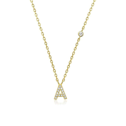 Fashion Jewelry Luxury Gold Color A - Z 26 Letters Necklace CZ Pendant For Women Cute Initials Name Necklace Fashion Party Wedding Jewelry Gift - AMIR BAGS INDIA PRIVATE LIMITED